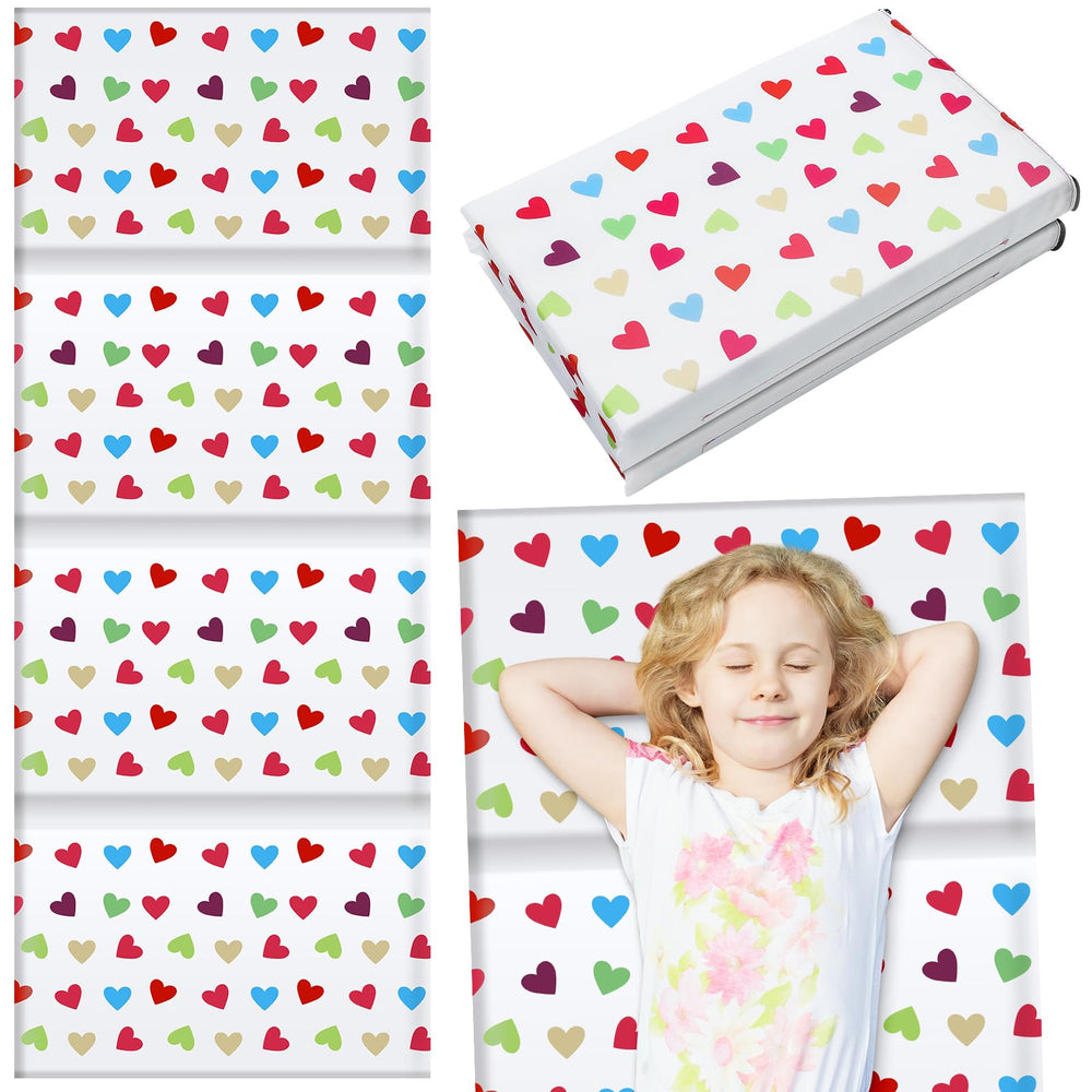Shellwei nap mat heart design folded for compact storage and portability