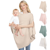 SheSeek Muslin Nursing Cover closeup fabric shows breathable cotton for gentle skin comfort.