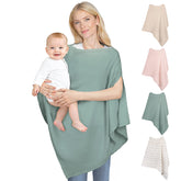 SheSeek muslin nursing cover shows single-side opening for easy positioning