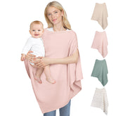 SheSeek Muslin nursing cover with single-side opening for easy positioning and privacy.