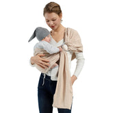 Shiaon baby ring sling cream cotton close-up for skin-to-skin comfort