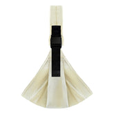Shiaon baby sling carrier beige on shoulder enables hands-free daily errands.