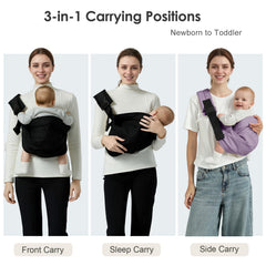 Shiaon baby sling carrier shoulder and waist distribution reduces strain during longer wear