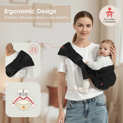 Shiaon baby sling carrier wide shoulder straps evenly distribute weight