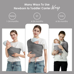 Shiaon baby wrap ergonomic hip-position supports comfortable carrying.