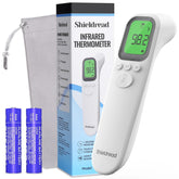 Shieldread forehead thermometer display showing quick, accurate family readings.