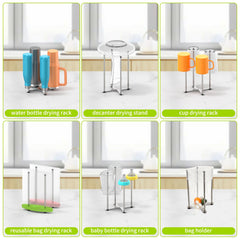 SHILFID wine decanter holder: sturdy 304 stainless steel construction for durable drying