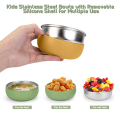 ShineMe bowls feature sturdy SUS304 stainless steel interior for lasting durability.