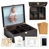 Shinlar baby keepsake box wooden large lid-display for cherished memories