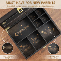 Shinlar wooden keepsake box with latch closure keeps mementos secure