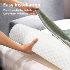 Shinnwa bed bumpers memory foam detail highlights soft, breathable cover for skin-friendly comfort.
