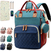 SHITIESHOU diaper bag backpack colorful front view aids on-the-go organization.