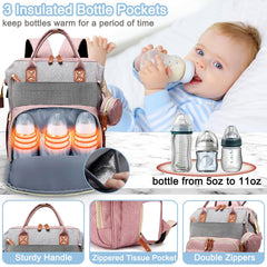 SHITIESHOU diaper bag backpack insulated-milk-pocket keeps bottles warm or cool on trips