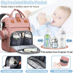 SHITIESHOU diaper bag backpack insulated pockets keep bottles warm on outings.