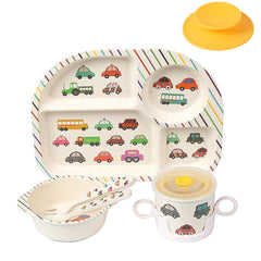 shopwithgreen bamboo kids dinnerware plate offers mess-free meals.