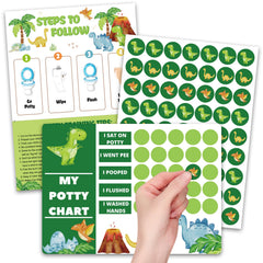 Shouqiuzhonglv dinosaur potty chart poster motivates toddlers during potty training.