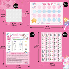 Shouqiuzhonglv unicorn potty chart poster 2 keeps toddlers engaged with colorful rewards.