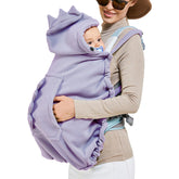 Shsyue baby carrier cover in purple with hooded design, soft-touch material for all-season comfort.