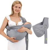 SHSYUE baby carrier ring sling grey closeup highlights soft cotton comfort and secure fit.