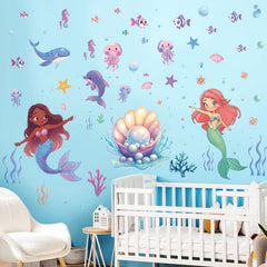SHUCHING Under The Sea ocean whale decal enhances nursery or bathroom decor.