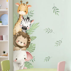 SHUCHING Watercolor Jungle giraffe wall decal brightens playroom decor with cheerful charm.