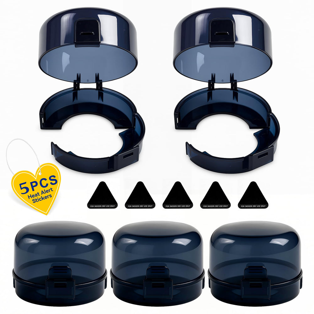 Shularis 5-pack stove knob covers in black ready for quick install