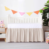 Shunjie.Home crib skirt ivory dust ruffle enhances nursery decor