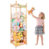 SHWWQUE stuffed animal storage with wheels vertical tower keeps plushies organized and accessible