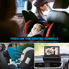 Shynerk Baby car mirror 360-degree camera angle adjusts for perfect seat view.