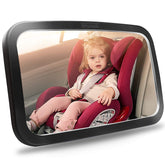 Shynerk baby car mirror wide view helps monitor a rear-facing infant while driving.