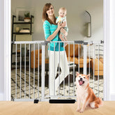 SHYUJAJIE 30inch tall cat gate in action for pet containment and kid safety
