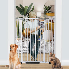 SHYUJAJIE 51-18-inch extra tall pet gate blocks tall cats in doorways