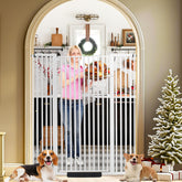 SHYUJAJIE 59-inch cat gate stands tall as a safe hallway barrier.