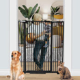 SHYUJAJIE 51.18-inch tall gate blocks doorways for tall cats and playful puppies.