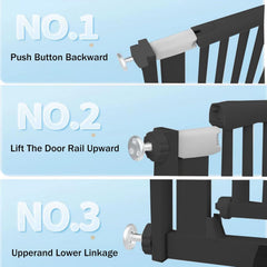 SHYUJAJIE dual-lock design prevents easy kid access while adults operate gate.