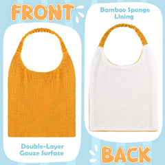 Shyyween warm-skin and light-brown bibs offer soft absorbency for teething drool