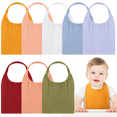 Shyyween muslin bibs in white-cyan color variety keep outfits clean during feeding and drool