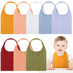 Shyyween muslin bibs in white-cyan color variety keep outfits clean during feeding and drool