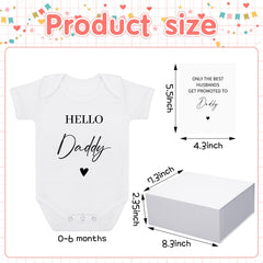 Shyyween Hello Daddy bodysuit: adorable newborn outfit for pregnancy reveal photos.