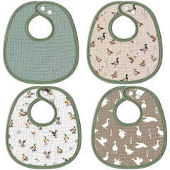 Shyyween Mallard Ducks bibs front view with duck pattern for stylish mealtimes
