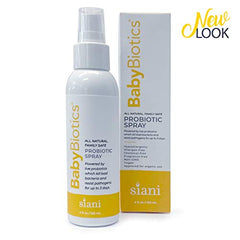 SIANI BabyBiotics spray application demonstrates easy external use on fragile skin