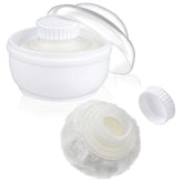 Sibba storage body powder container with puff and lid for smooth application