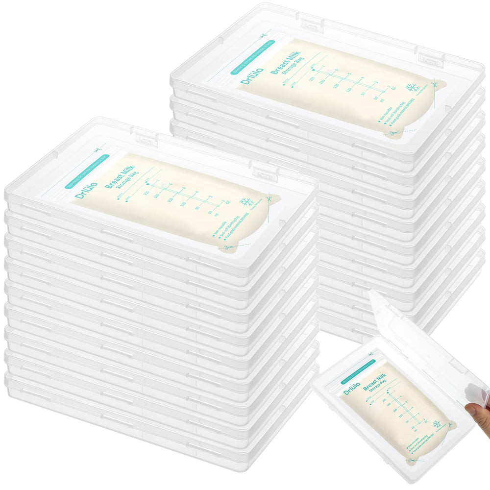 Sibosen 18-pack clear flat breast milk freezer trays for easy organization and quick access.