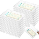 Sibosen 18-pack clear flat breast milk freezer trays for easy organization and quick access.