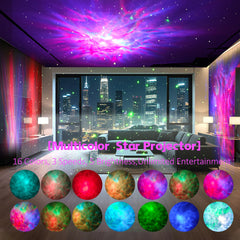 SICCOO Apollo Star Projector nebula effects showcase vibrant colors ideal for movie nights.