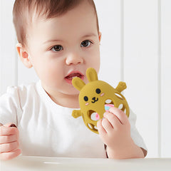 Sichy bunny design teether promotes tactile exploration and visual delight.