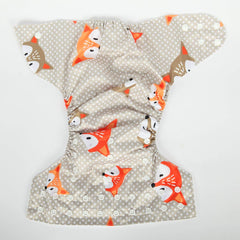 Sigzagor Dot Fox diaper features double gussets for containment.