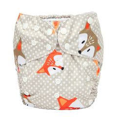 Sigzagor Dot Fox pocket diaper outer shows waterproof breathable PUL.