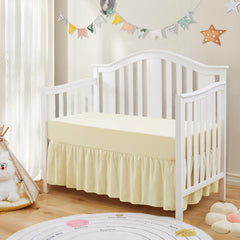 SiinvdaBZX crib skirt 14inch drop hides under-bed storage with neat finish.