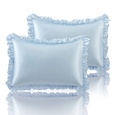 SiinvdaBZX ruffled king satin pillowcase 2pc soft luxury for smooth sleep